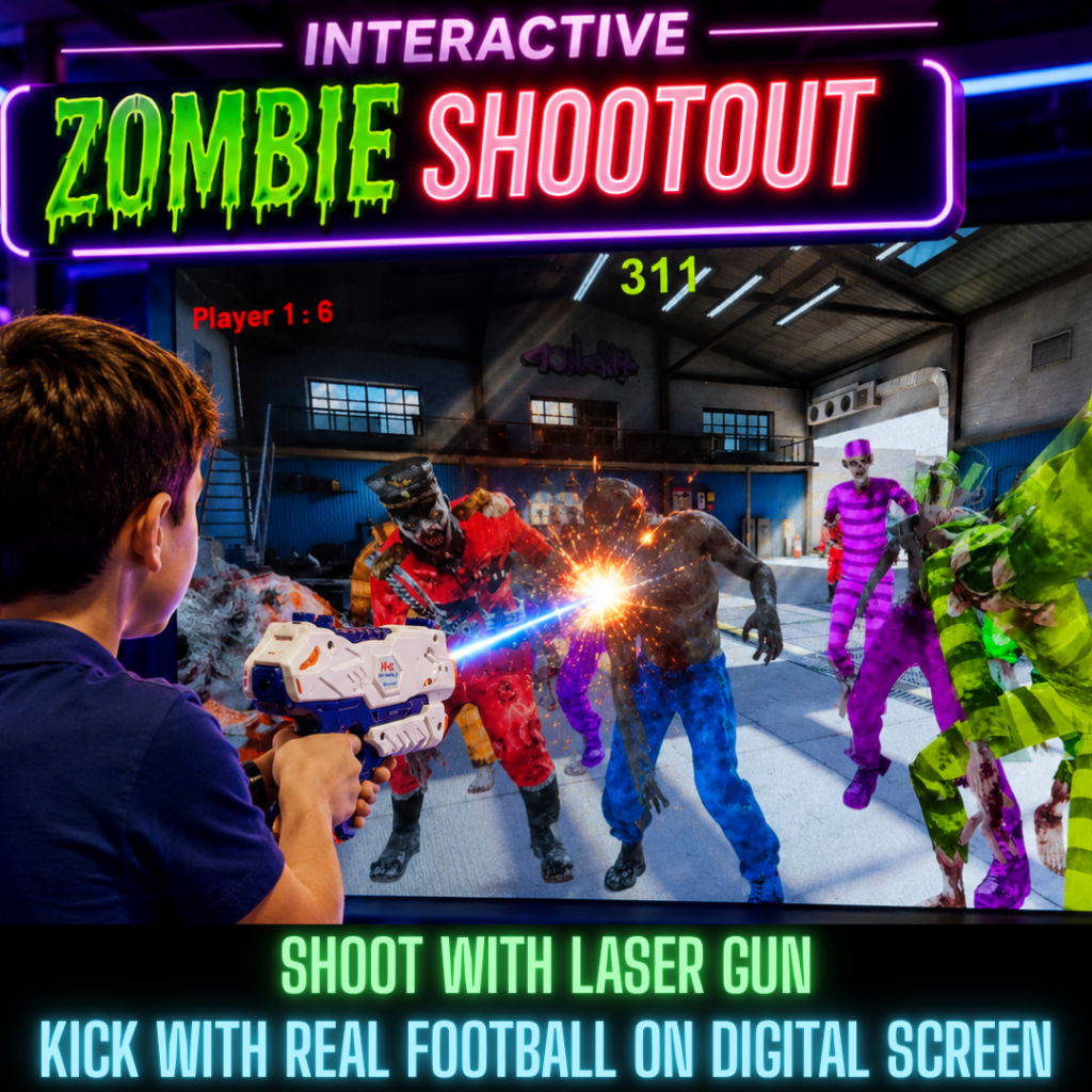 Crazy football with zombie shoot out